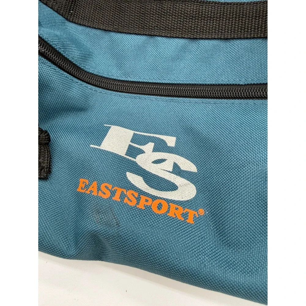 Eastsport Duffel Bag Teal Blue Orange Mesh Pockets Gym Travel Bag